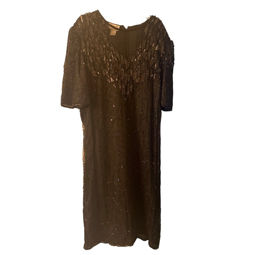 JMD New York  2X Black Sequin Dress Cocktail Party Special Occassion Holiday NYE